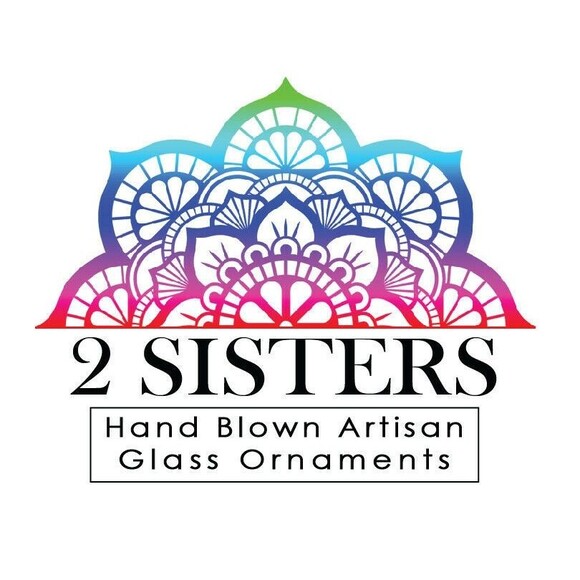 2 Sisters Artisan Glass 4" Amber & Green Speckled Blown Glass Ornament - Picture 7 of 7